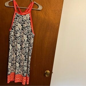 Max Studio Black and White Sleeveless Halter Sundress